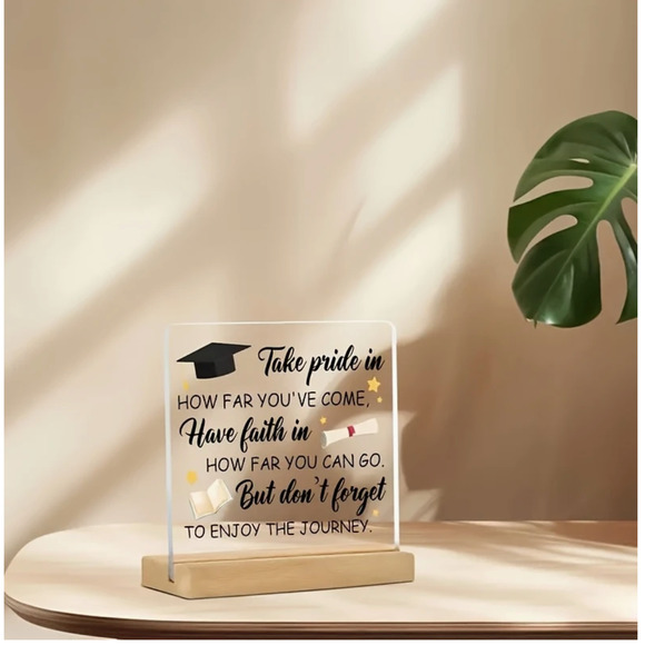 Inspirational Graduation Plaque-Take Pride in How Far You've Come, Have Faith - Picture 3 of 8